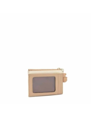 Monedero tarjetero beige y arena Audree Saffiano TOUS