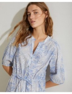 Vestido Yerse Algodon Organico Estampado Azul 2