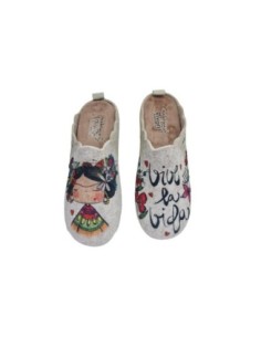 Zapatilla de Casa Vivant "Vive la Vida" Gris