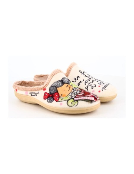 Zapatilla de Casa Vivant "Creo firmemente en el poder curativo de las Palomitas" Everest Beig