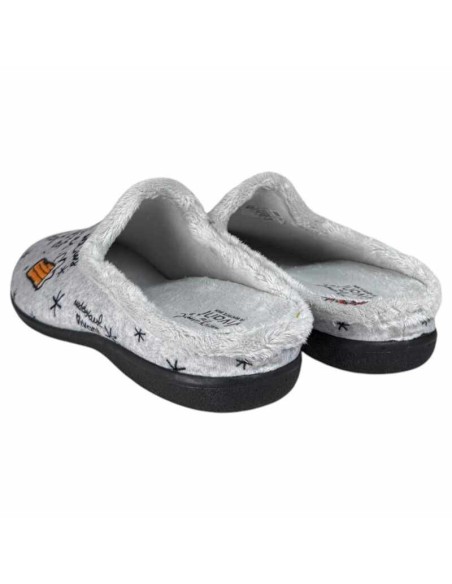 Zapatillas de Casa Vivant "Si tienes estrés bébete tres. Sino hay remedio litro y medio"  Gris