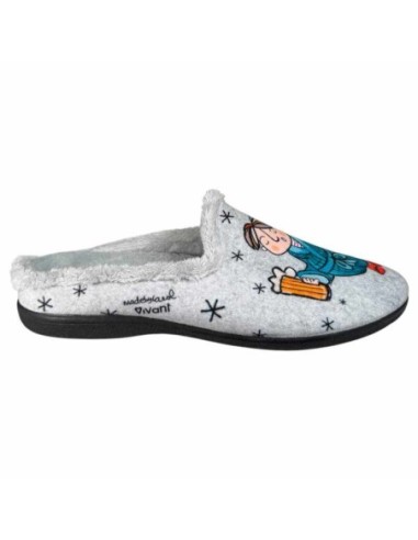 Zapatillas de Casa Vivant "Si tienes estrés bébete tres. Sino hay remedio litro y medio"  Gris