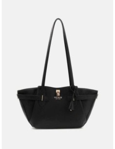 Bolso de hombro Guess Saffiano Yesba Negro