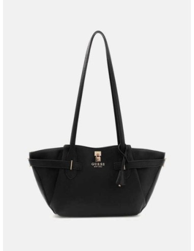 Bolso de hombro Guess Saffiano Yesba Negro