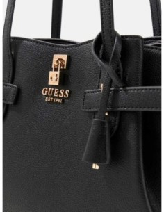 Bolso de hombro Guess Saffiano Yesba Negro 2