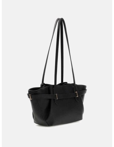 Bolso de hombro Guess Saffiano Yesba Negro