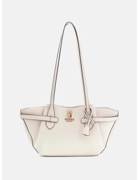 Bolso de hombro Guess Saffiano Yesba Off Whitte