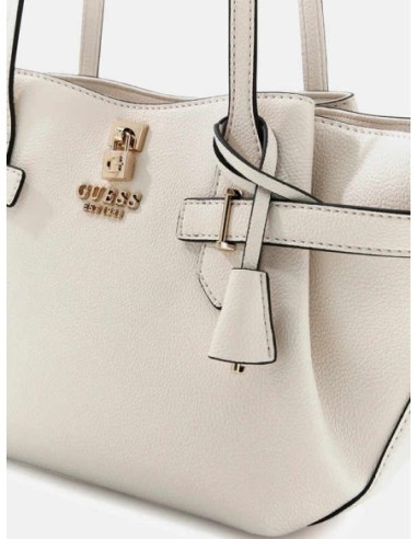 Bolso de hombro Guess Saffiano Yesba Off Whitte