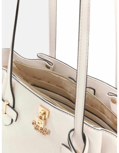 Bolso de hombro Guess Saffiano Yesba Off Whitte