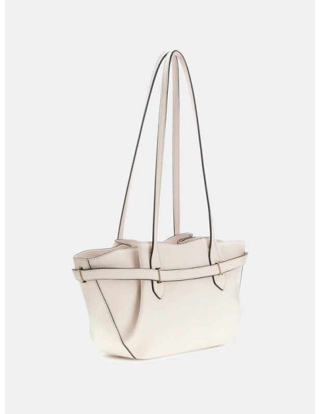 Bolso de hombro Guess Saffiano Yesba Off Whitte
