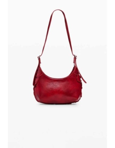 Bolso apliques flores brillante pequeño Rojo Desigual