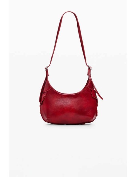 Bolso apliques flores brillante pequeño Rojo Desigual
