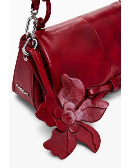 Bolso lazo brillante pequeño rojo desigual