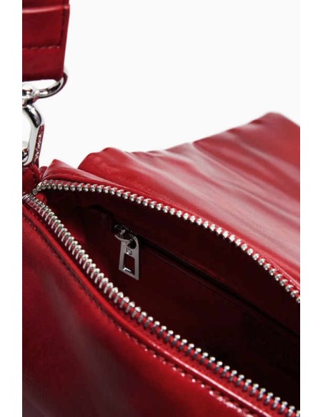 Bolso lazo brillante pequeño rojo desigual