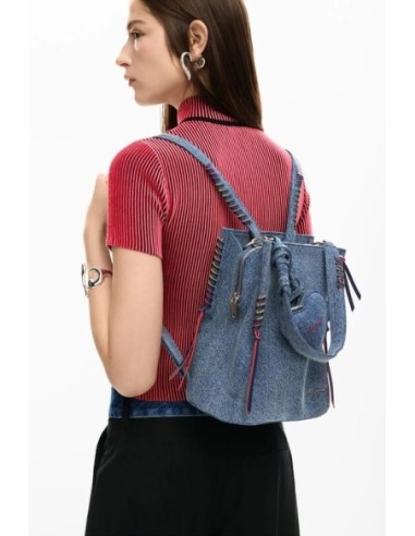 Mochila Desigual pequeña denim corazón