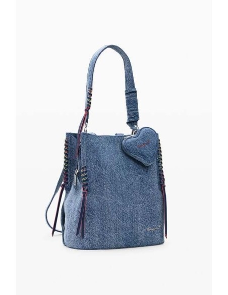 Mochila Desigual pequeña denim corazón