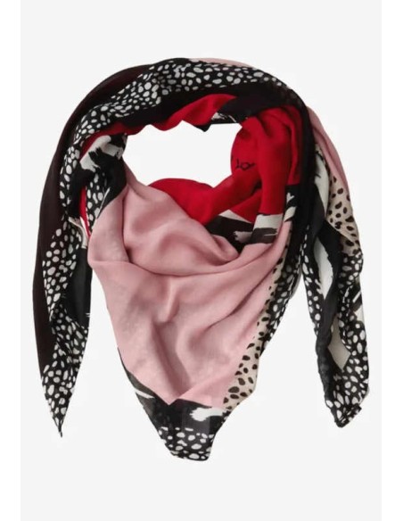 Pañuelo estampada Street One Rojo y Rosa