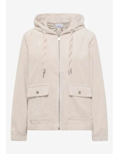 Chaqueta de pana con capucha beige CECIL