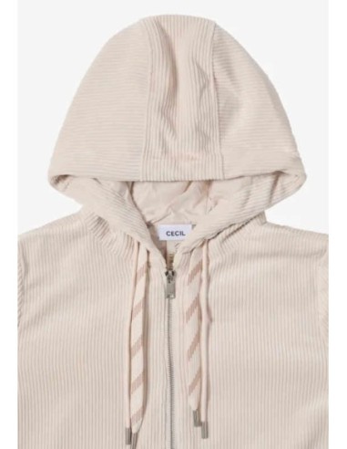 Chaqueta de pana con capucha beige CECIL