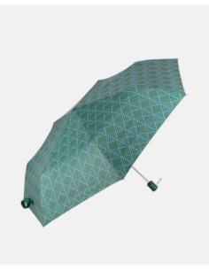 Paraguas Cacharel plegable estampado geométrico verde