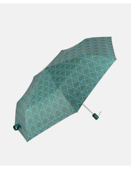 Paraguas Cacharel plegable estampado geométrico verde