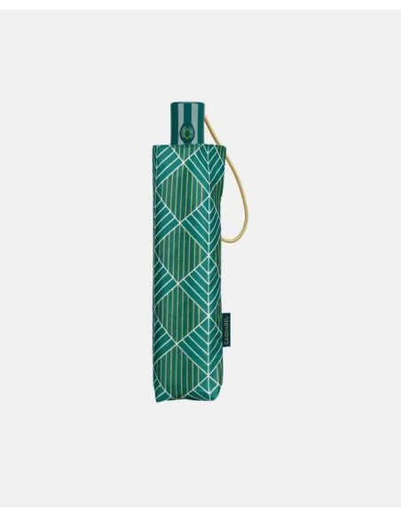 Paraguas Cacharel plegable estampado geométrico verde