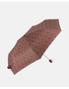 Paraguas Cacharel plegable estampado geométrico marrón