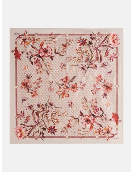 Foulard Guess con estampado floral beige multi