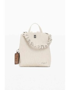 Mochila pequeña relieve desigual beige
