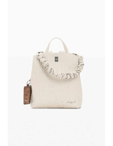Mochila pequeña relieve desigual beige