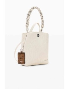 Mochila pequeña relieve desigual beige 2