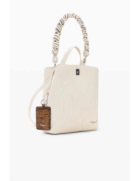 Mochila pequeña relieve desigual beige