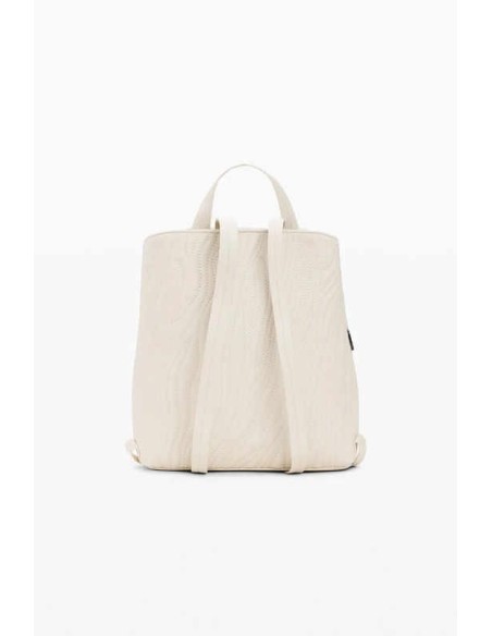 Mochila pequeña relieve desigual beige