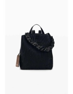 Mochila pequeña relieve desigual negro