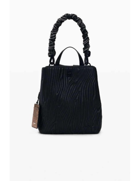 Mochila pequeña relieve desigual negro