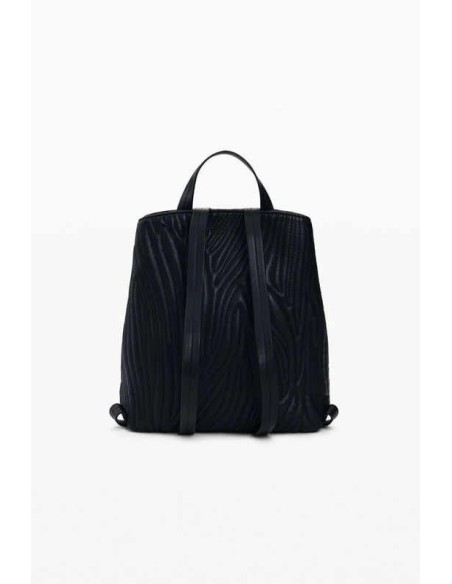 Mochila pequeña relieve desigual negro