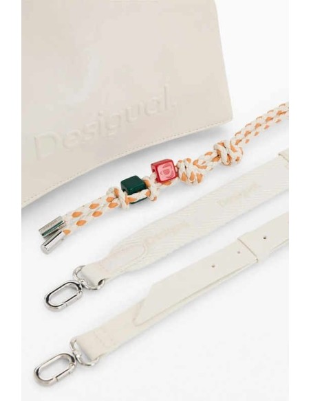 Bolso desigual mediano charms blanco