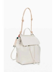 Mochila desigual pequeña charms blanca 2