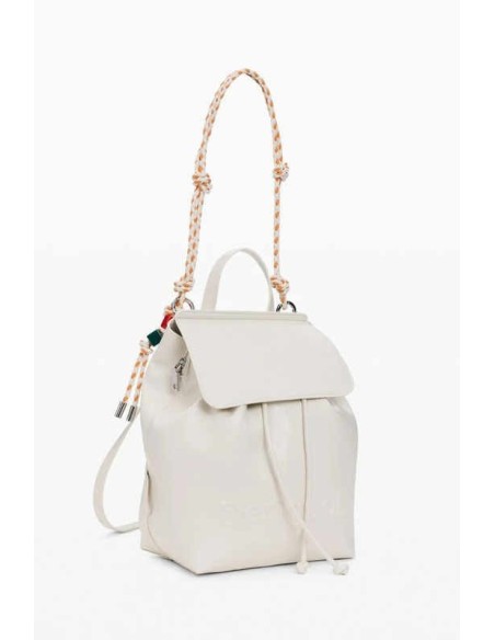 Mochila desigual pequeña charms blanca
