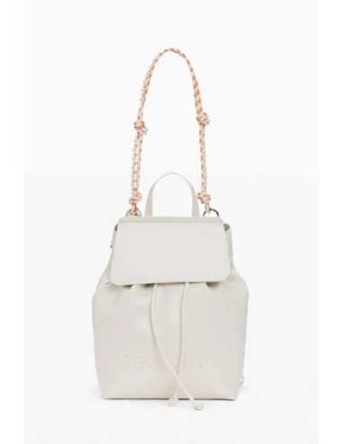 Mochila desigual pequeña charms blanca