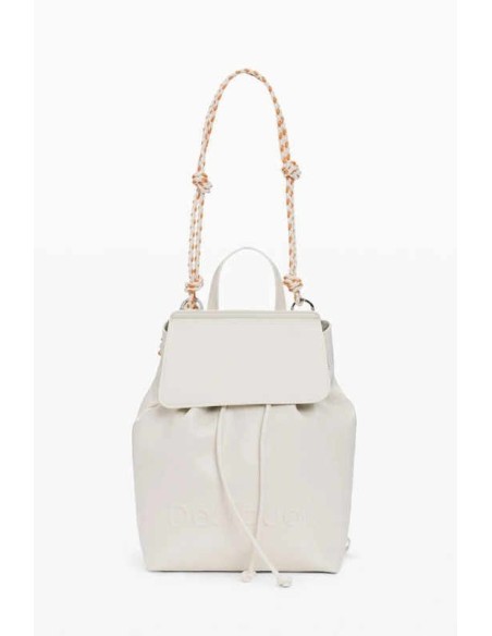 Mochila desigual pequeña charms blanca