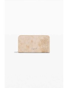 Monedero desigual mediano bordados arena