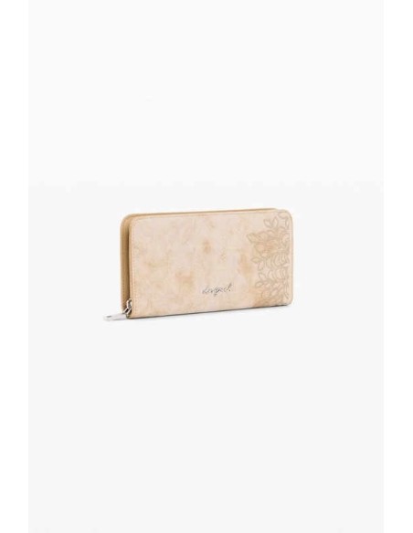 Monedero desigual mediano bordados arena