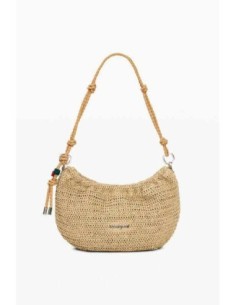 Bolso desigual mediano ovalado rafia charms