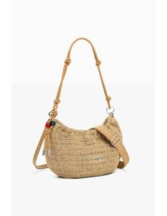 Bolso desigual mediano ovalado rafia charms 2