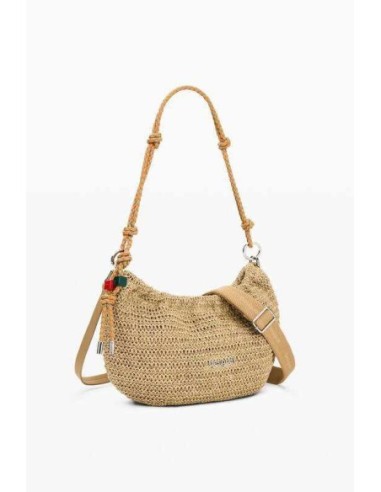Bolso desigual mediano ovalado rafia charms