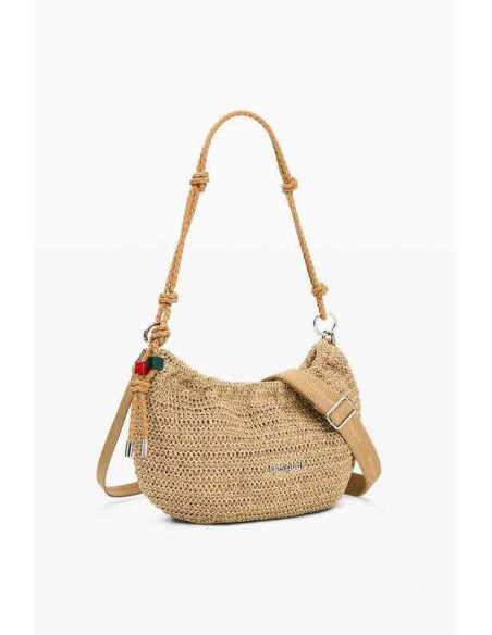Bolso desigual mediano ovalado rafia charms