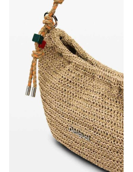 Bolso desigual mediano ovalado rafia charms
