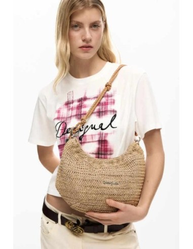 Bolso desigual mediano ovalado rafia charms