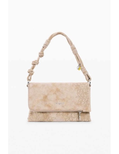 Bolso desigual mediano solapa bordados